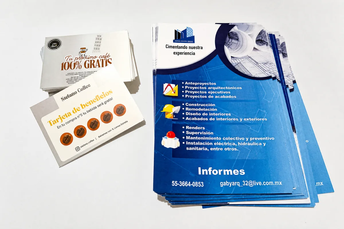 Imagen de muestra: Catálogos, flyers y volantes